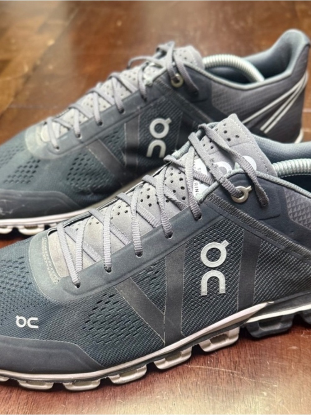 On Running Men's Cloudstratus Athletic Shoes in Dark Gray - Picture 3 of 8